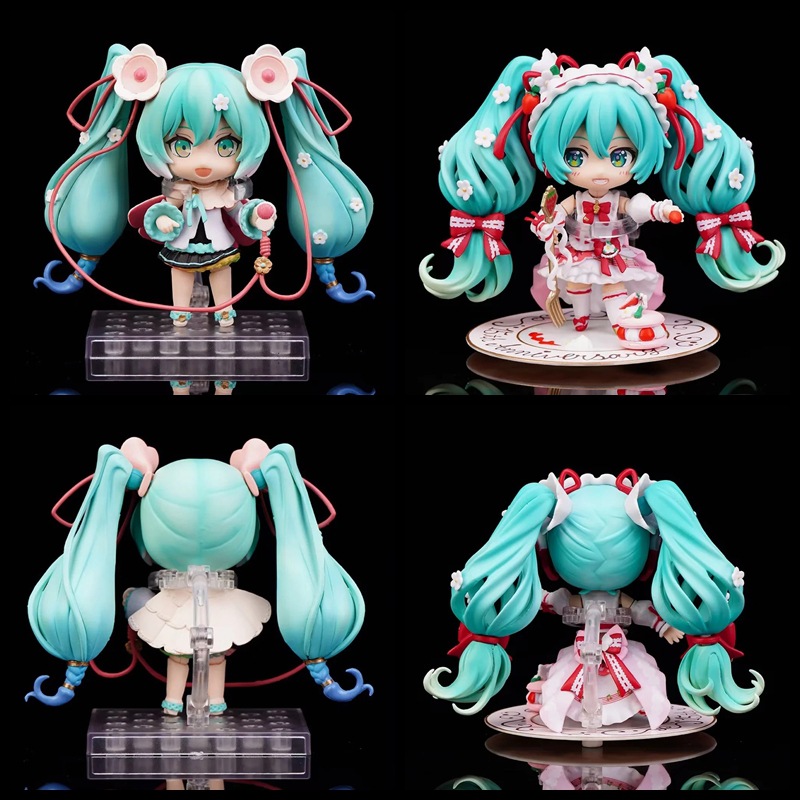 初音 15周年 花朵 草莓蛋糕 可换脸 Q版粘土 盒装动漫二次元手办