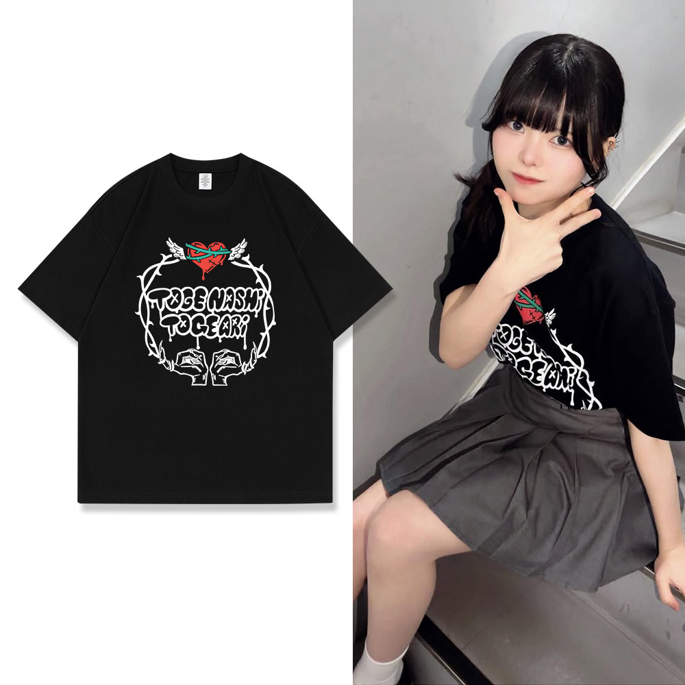 gbc哭泣少女乐队黑色棉短袖T恤男女潮流字母印花宽松应援服摇滚服
