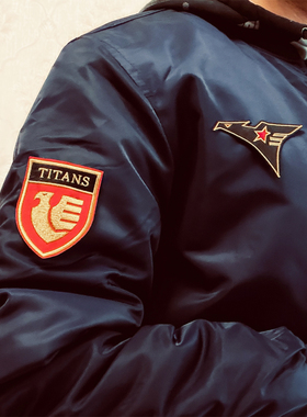 机动战士Z高达泰坦斯Titans刺绣飞行员夹克男加厚MA1棉服保暖外套
