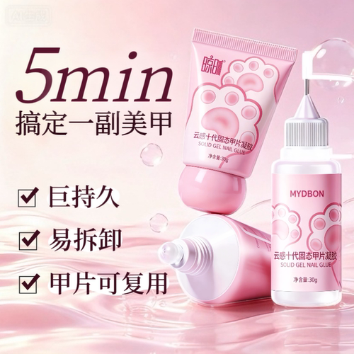穿戴甲专用固态胶无异味持久牢固