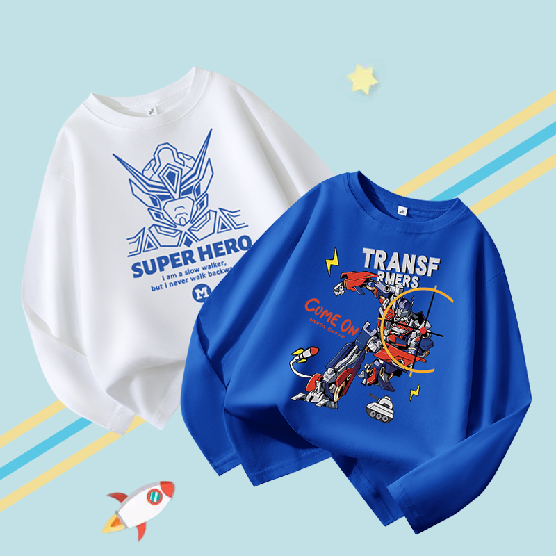 中大童装纯棉长袖卡通秋季打底衫