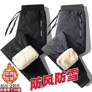 羊羔绒棉裤 长裤 男士 子直筒束脚加厚保暖休闲大码 子 加绒裤 2022冬季