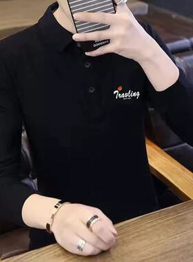 大码长袖t恤青少年学生polo衫