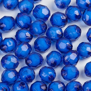 14mm珠中珠串珠32切面角珠亚克力散珠子diy手工手串彩色手链穿珠