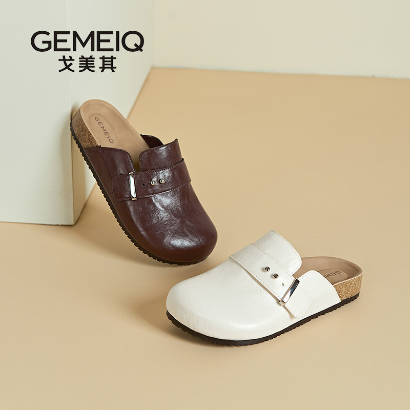 戈美其包头勃肯半拖鞋女夏平底凉拖2025新款春秋懒人一脚蹬软底鞋,女鞋,穆勒鞋,淘宝优惠券,粉丝福利购,淘宝优惠卷