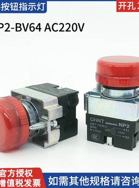 正泰指示灯NP2-BV64 220V 红色
