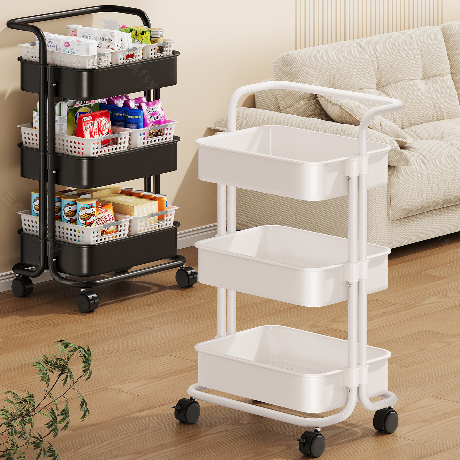 落地小推车置物架厨房多层浴室