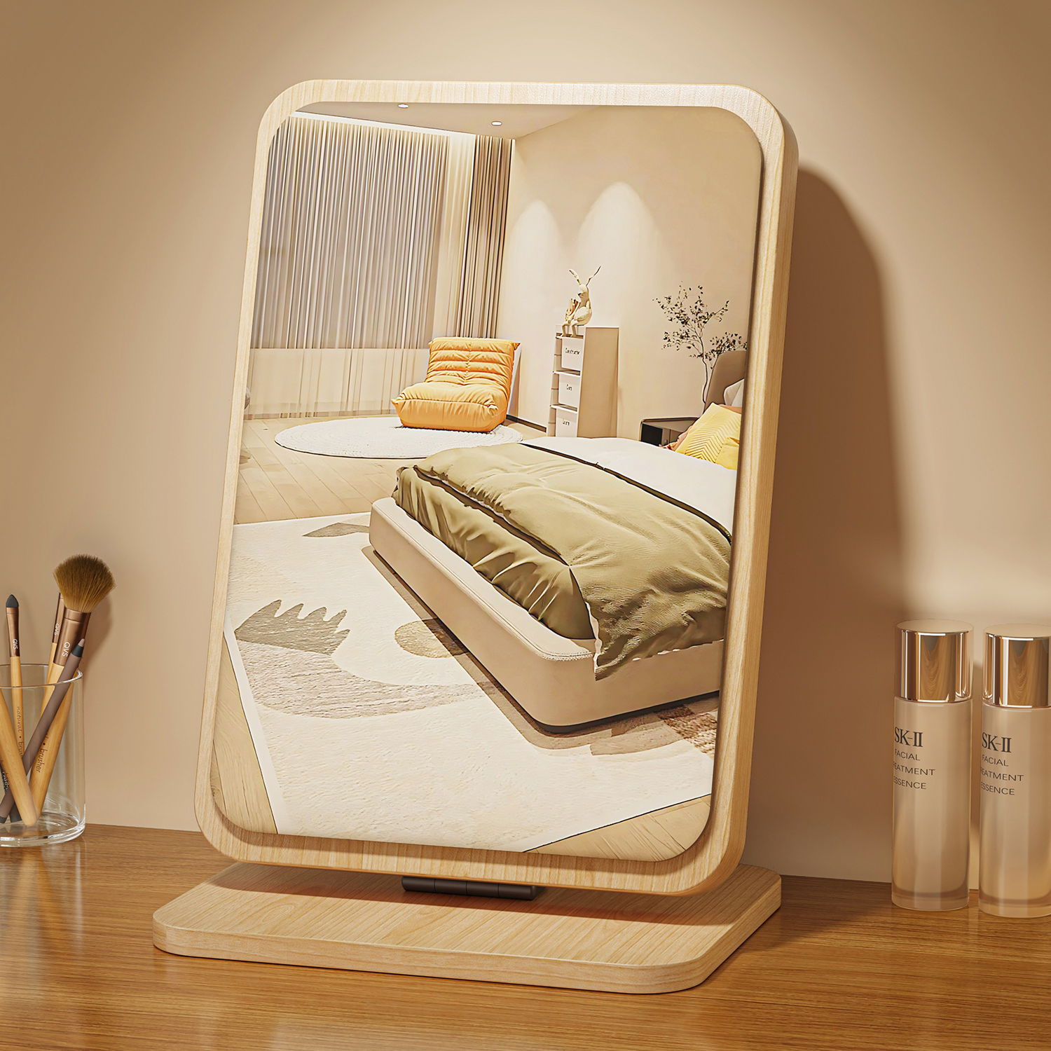 卧室家用台式便携式梳妆镜立式可折叠化妆镜