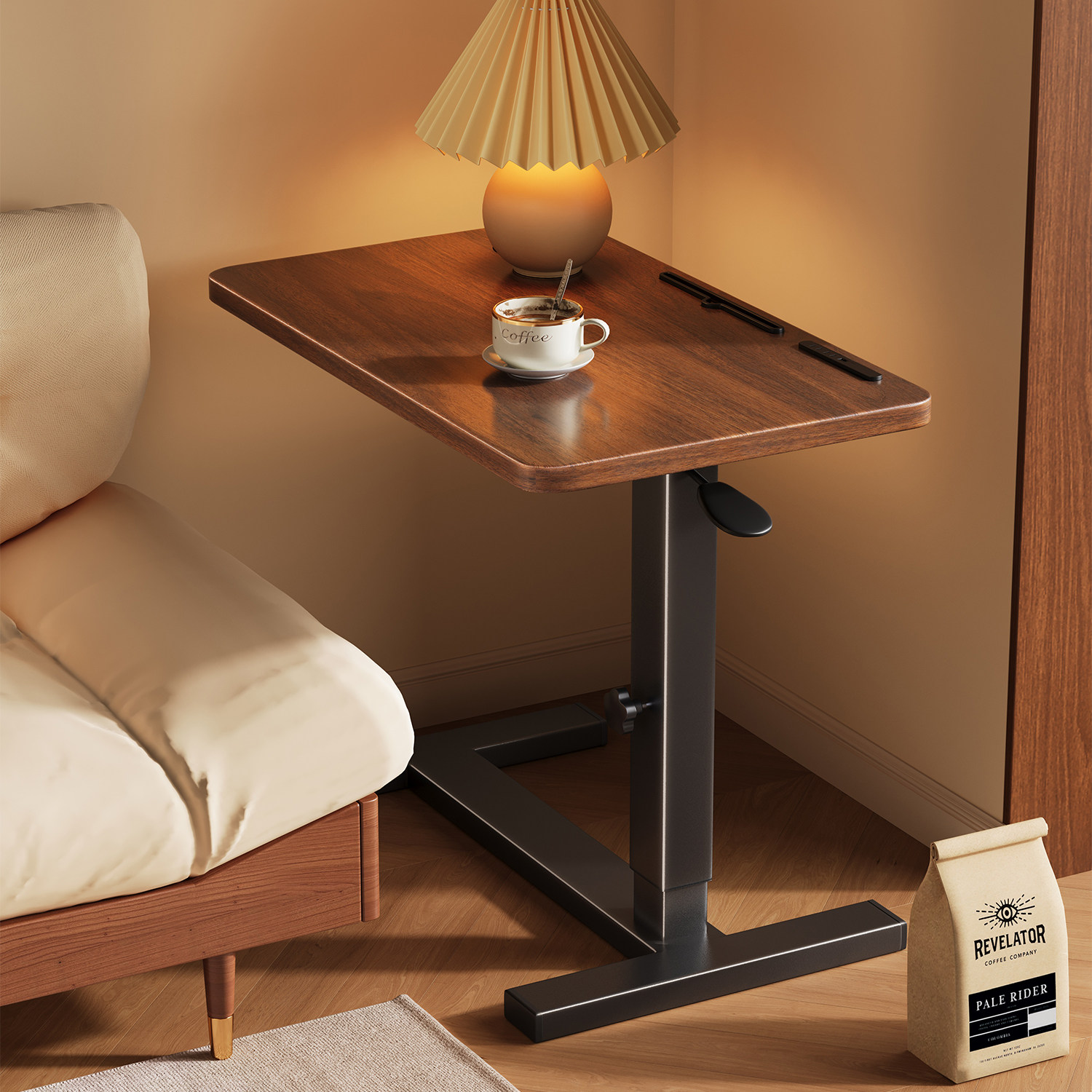 升降电脑桌卧室小型家用飘窗书桌床边书桌可移动办公桌子工作台