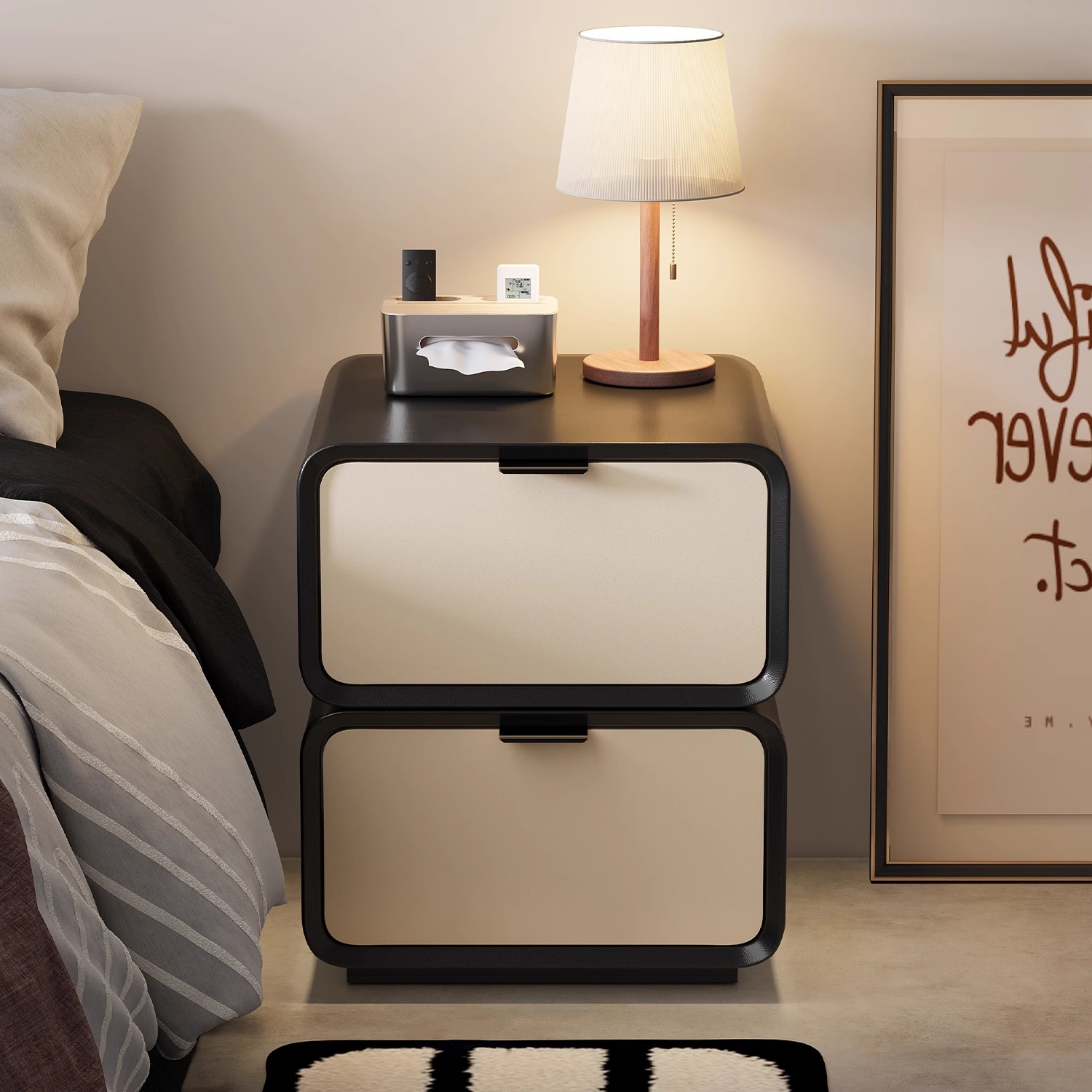 实木床头柜窄款简约窄网收纳柜