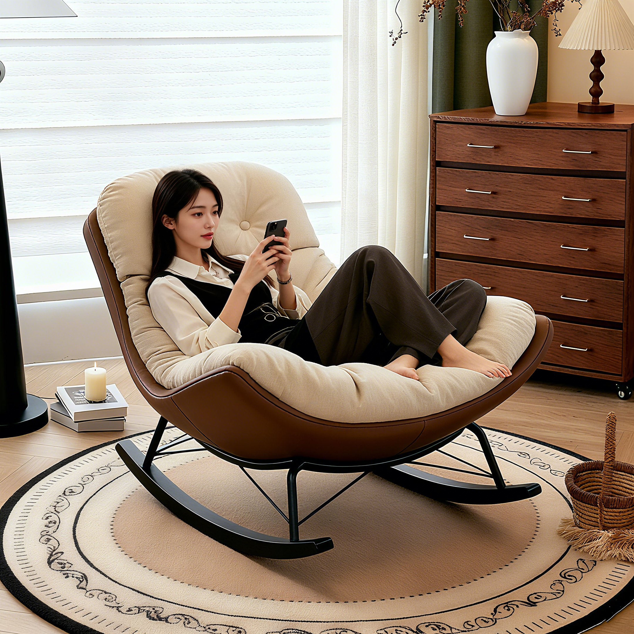 防倾倒设计  柔软公仔棉  实木弧形基座