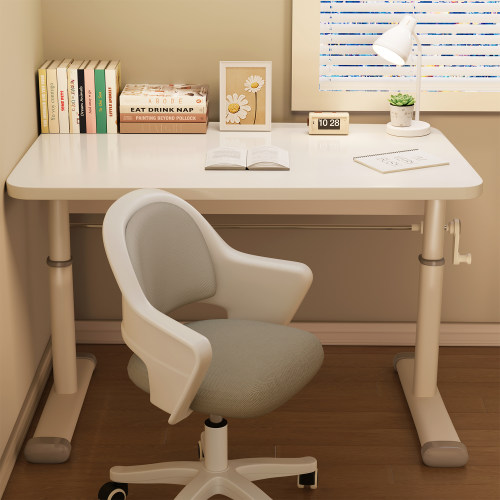 儿童学习桌子书桌家用学生课桌椅套装可升降书桌卧室简易大白桌