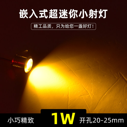 满天星小孔1wled聚光射灯嵌入式迷你吊顶暗装小射灯开孔2公分25mm