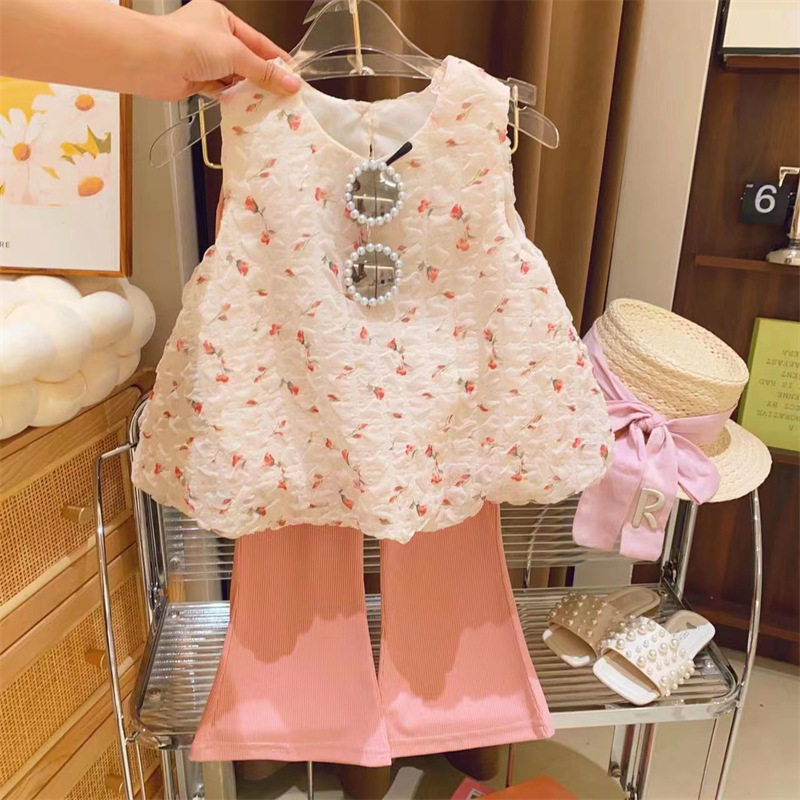 夏季女童宝宝套装2026女孩碎花朵