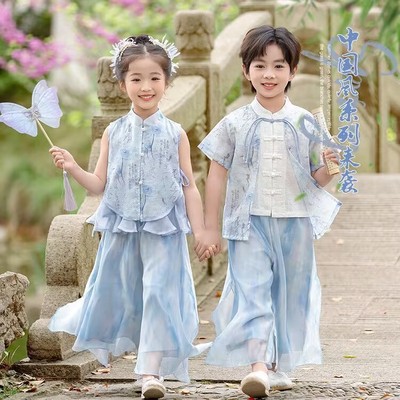 阔腿裤新中式古风超仙汉服表演服