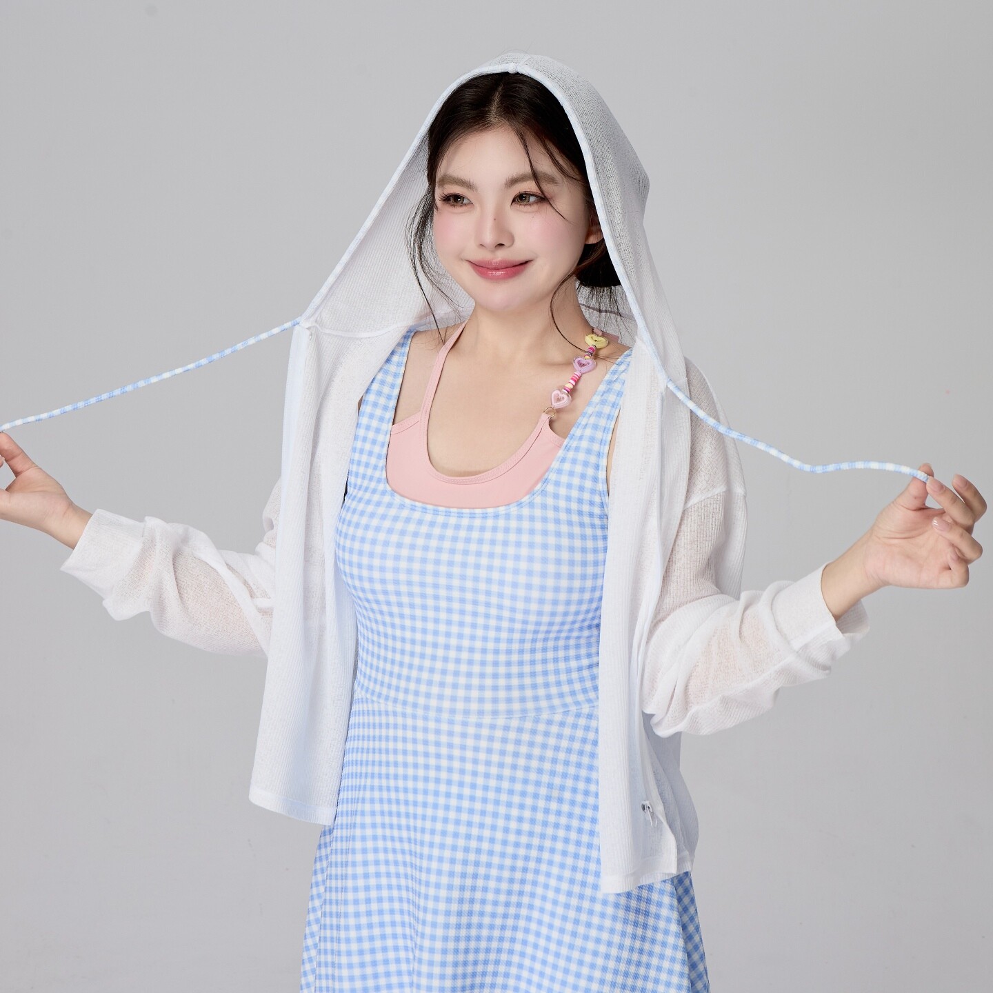 小楠泳衣 拿捏少女感大码连帽开衫连体遮肚显瘦两件套微胖泳衣女
