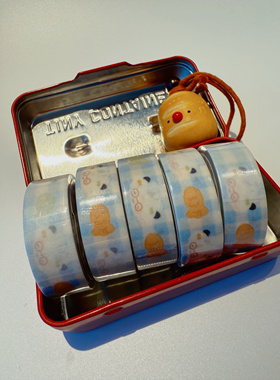 potato bb原创 蓝色格子包子大厨 闪砂拉条 手账拼贴百搭素材