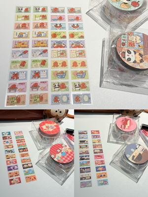 potato bb原创 日系昭和小章鱼店铺票据百搭手帐拼贴素材标签贴