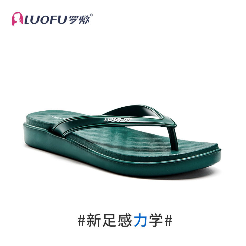 luofu罗敷人字拖女外穿夏季厚底夹脚外出防滑平底沙滩凉拖鞋ins潮