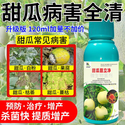 沃柯易甜瓜菌立净果腐枯萎白粉蔓枯炭疽叶斑疫病霜霉化瓜专用药