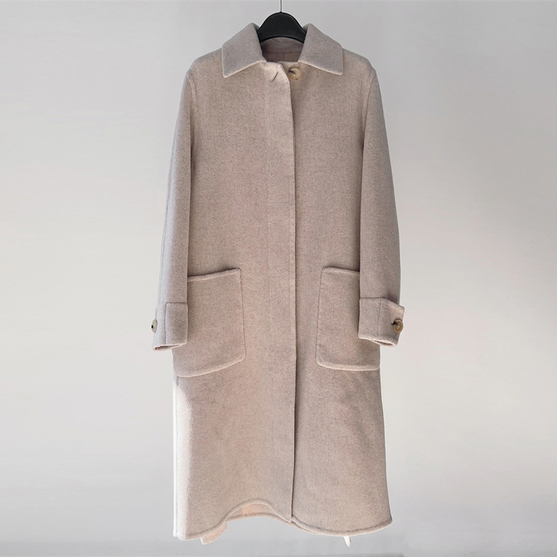 羊毛长款简约气质呢大衣