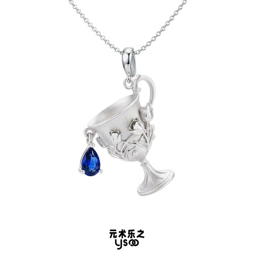 元术乐之复古酒杯纯银吊坠项链