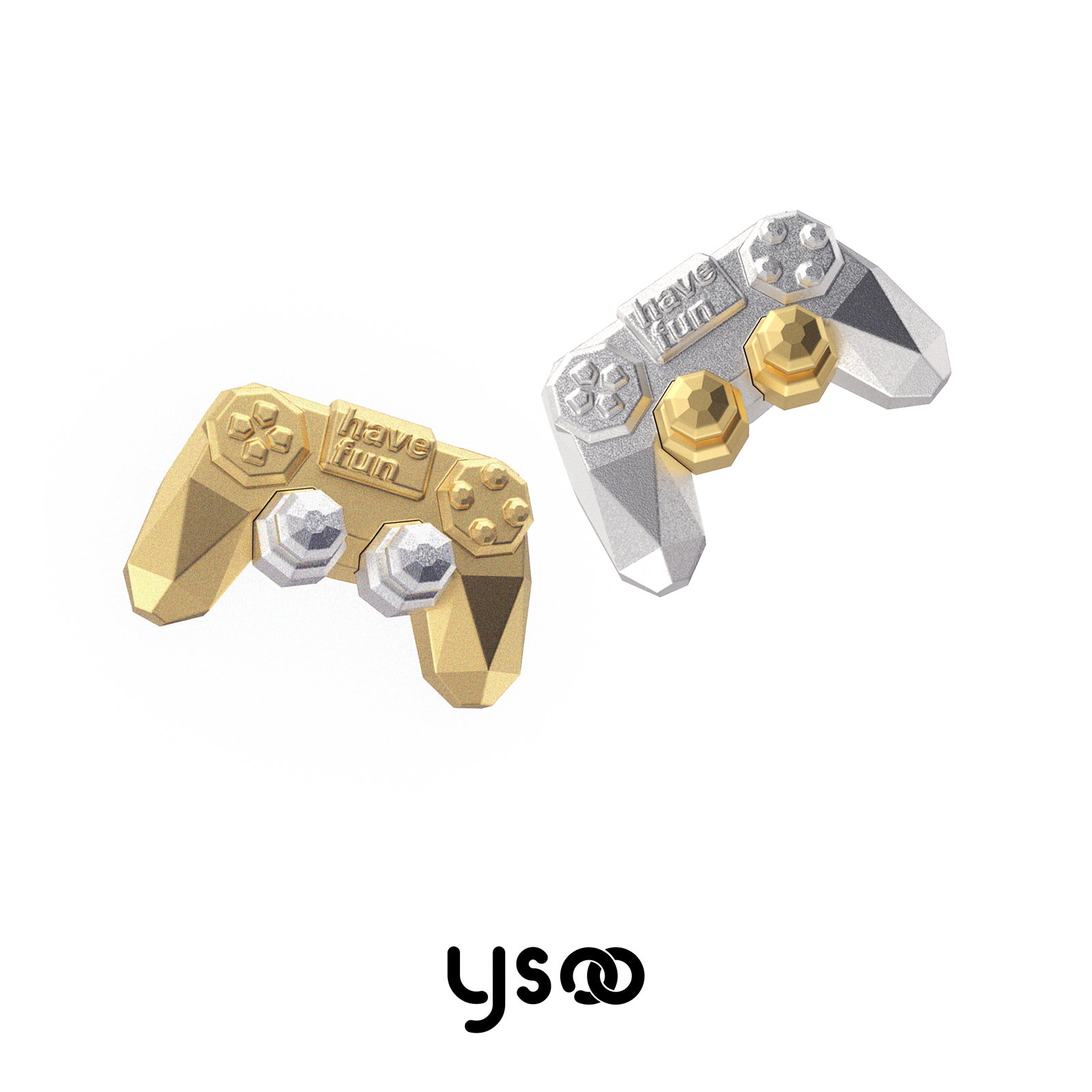 元术乐之纯银游戏手柄耳钉