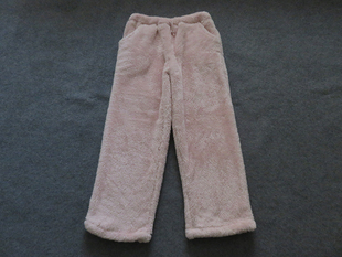 外贸粉红色毛绒家居裤女加绒加厚珊瑚绒睡裤可外穿法兰绒保暖长裤