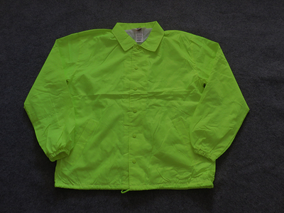 外贸加大码薄款宽松荧光绿防风衣