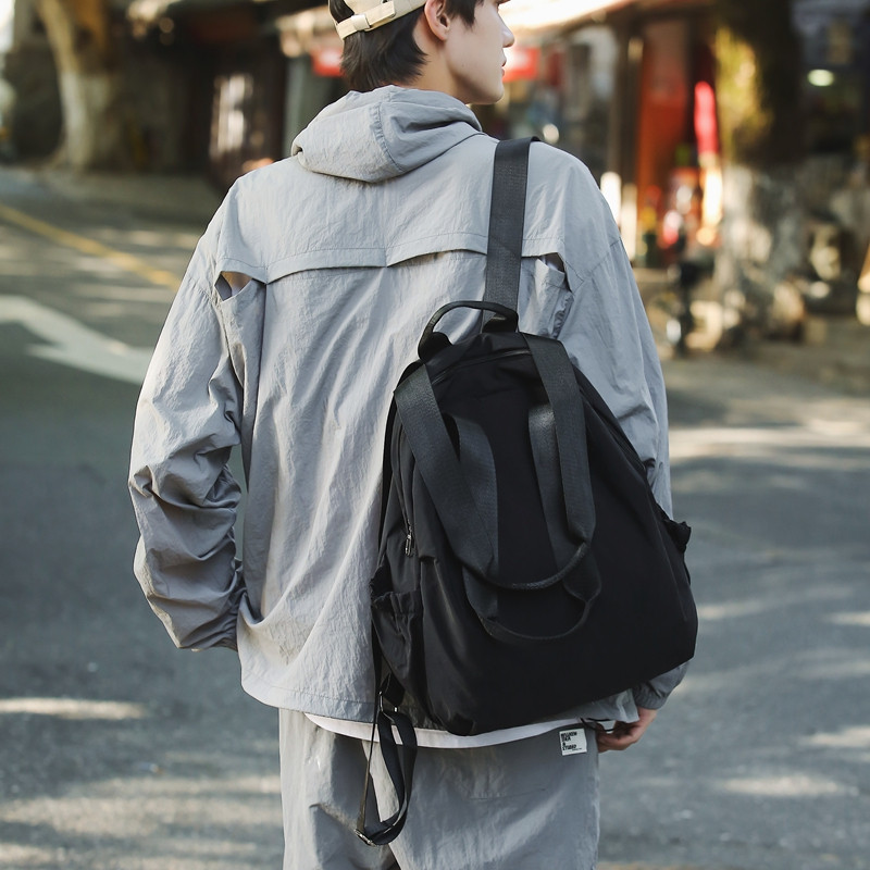 小号双肩包男休闲大学生背包多功能女百搭双肩单肩背包轻便小书包