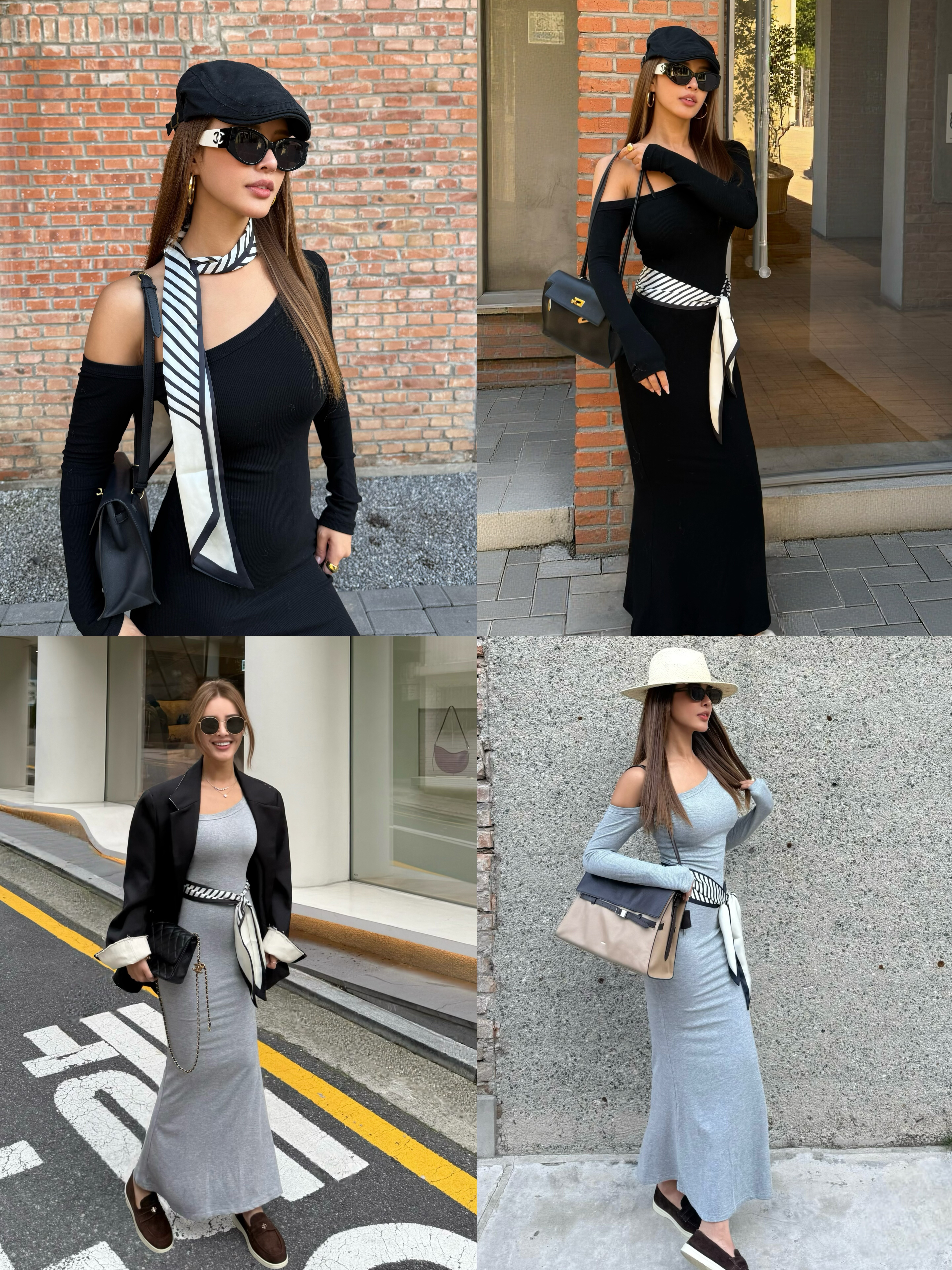 OHOCEAN 女神姐姐 超弹棉 连衣裙 （送丝巾）