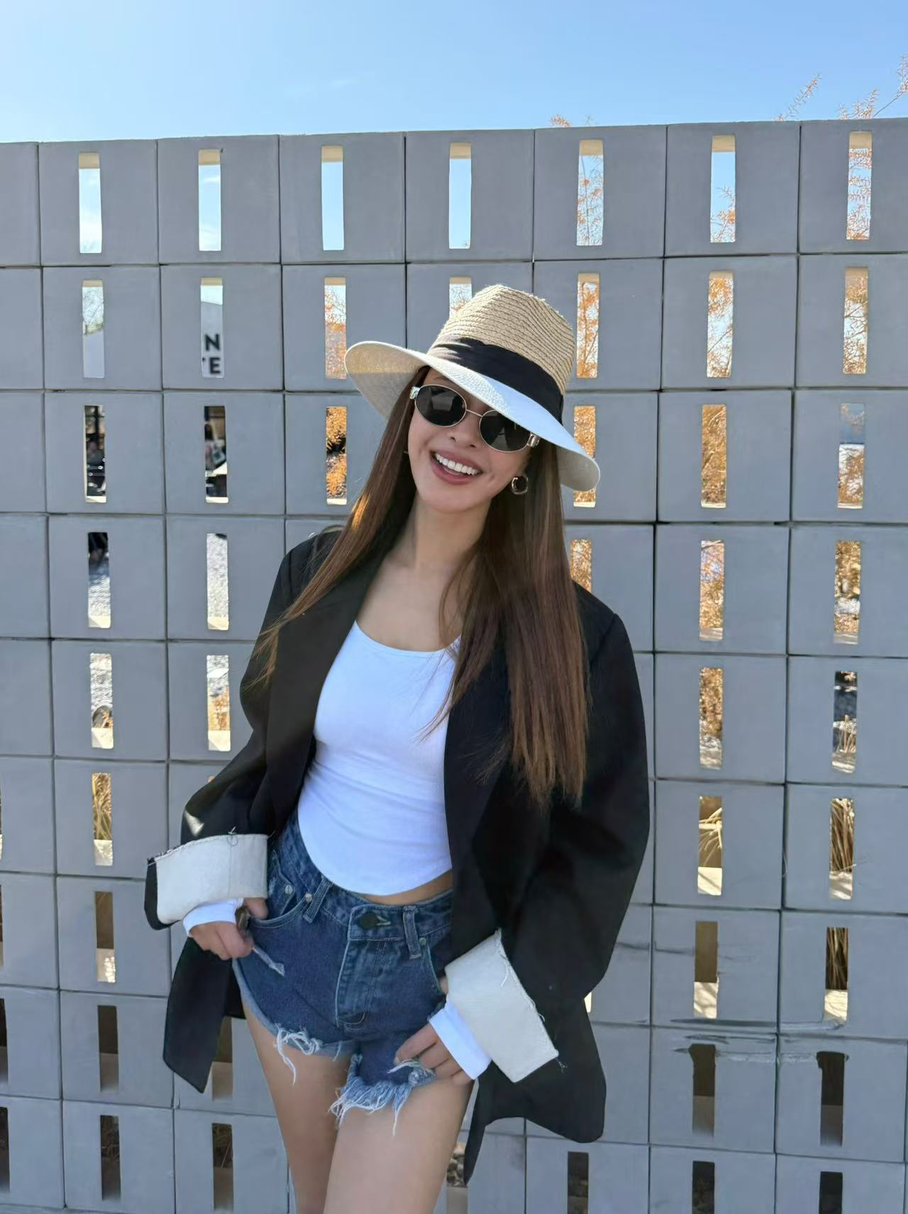 OHOCEAN原创宽松拼接色西装