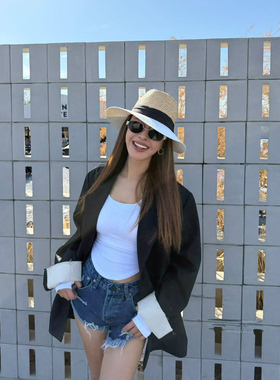 OHOCEAN原创宽松拼接色西装