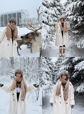 OHOCEAN高阶版加厚长款环保貂绒皮毛一体毛绒大衣 均码 