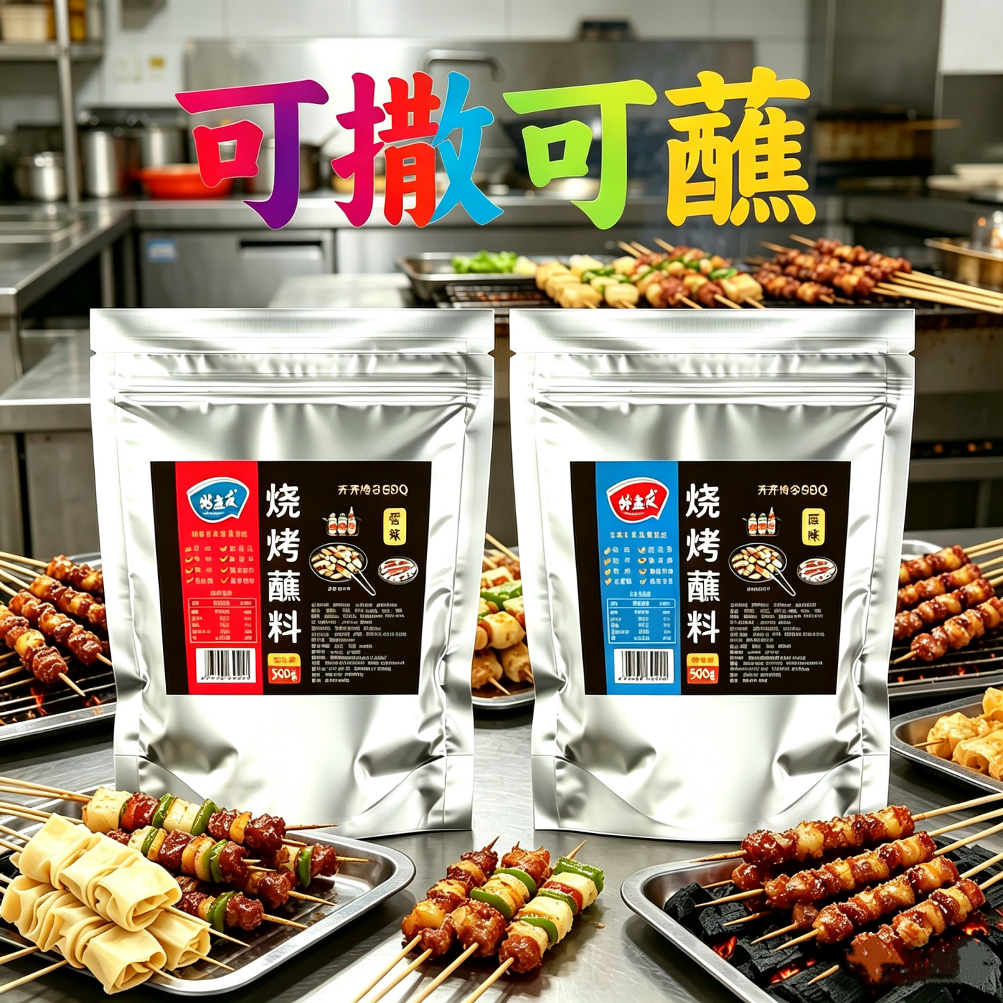 炸串烧烤撒料烤肉蘸料铁板鱿鱼香煎豆腐油泼料脆皮烤肠干撒料商用