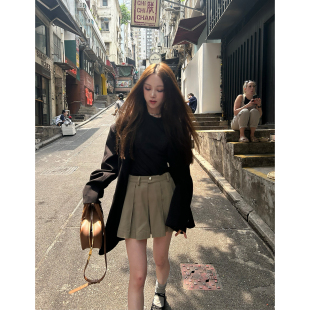 百褶裙实用好穿百褶短裙半身裙 Avocadong 带内衬 5折特价