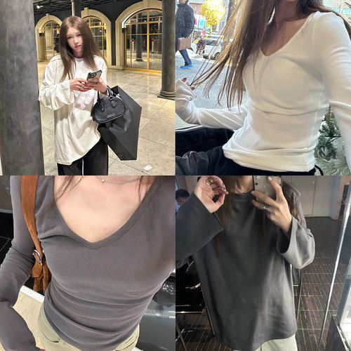 【限时五折】Avocadong 加绒紧身打底针织衫女秋冬修身百搭上衣