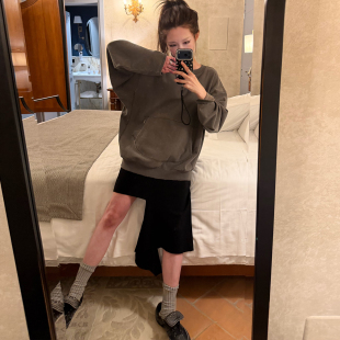 不规则半身裙女设计感显瘦裙子 黑色针织解构款 Avocadong 原创款