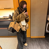 Avocadong 嗲酷日常好穿立领连帽款 皮草毛毛外套冬贵气感气质上衣