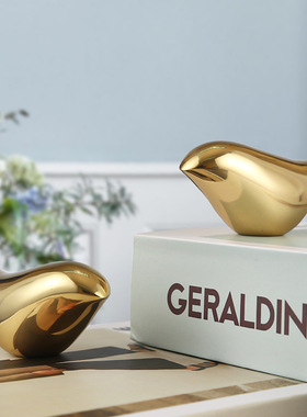 黄铜小鸟摆件创意美式样板房客厅茶几摆设欧式现家居装饰品摆件