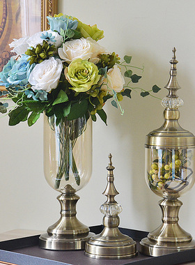 欧式风样板间玻璃别墅花瓶装饰品