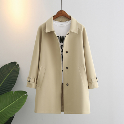 2024新款春秋季气质休闲风衣外套女中长款韩版宽松显瘦小个子大衣