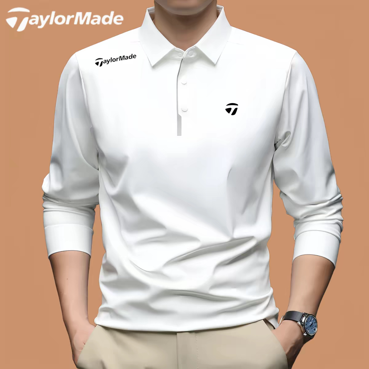 Taylormade泰勒梅高尔夫春秋户外冰丝长袖T恤男士运动休闲POLO衫图片