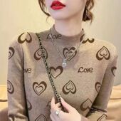 时髦时尚 洋气女秋冬通勤新款 修身 半高领打底衫 双面德绒韩版 上衣