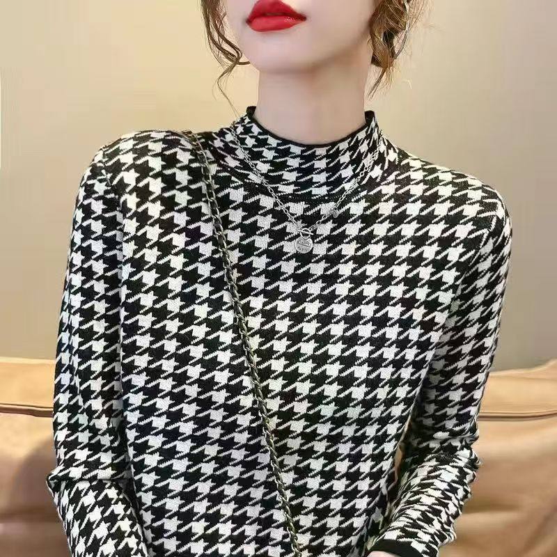 半高领打底衫时髦时尚洋气女秋冬通勤新款修身双面德绒韩版上衣,女装/女士精品,毛针织衫,淘宝优惠券,粉丝福利购,淘宝优惠卷