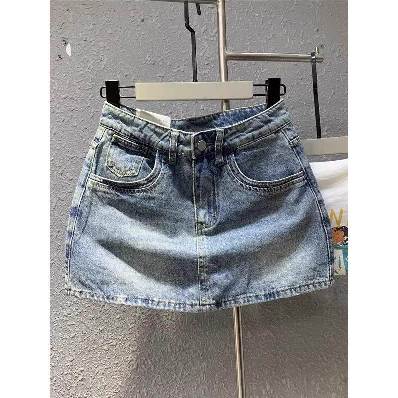 欧货复古牛仔短裙女夏季显瘦性感辣妹紧身包臀裙裤短款高腰半身裙
