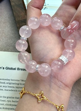 【一眼沦陷】14m粉水晶紫水晶手串原创设计感少女简约天然水晶Y58