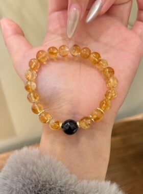 【纸醉金迷】8mm黄塔晶手串女原创设计感天然水晶高级感Y348