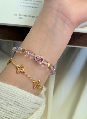 【紫烟】8mm紫水晶手串白搭紫色原创设计感天然水晶手链Z170