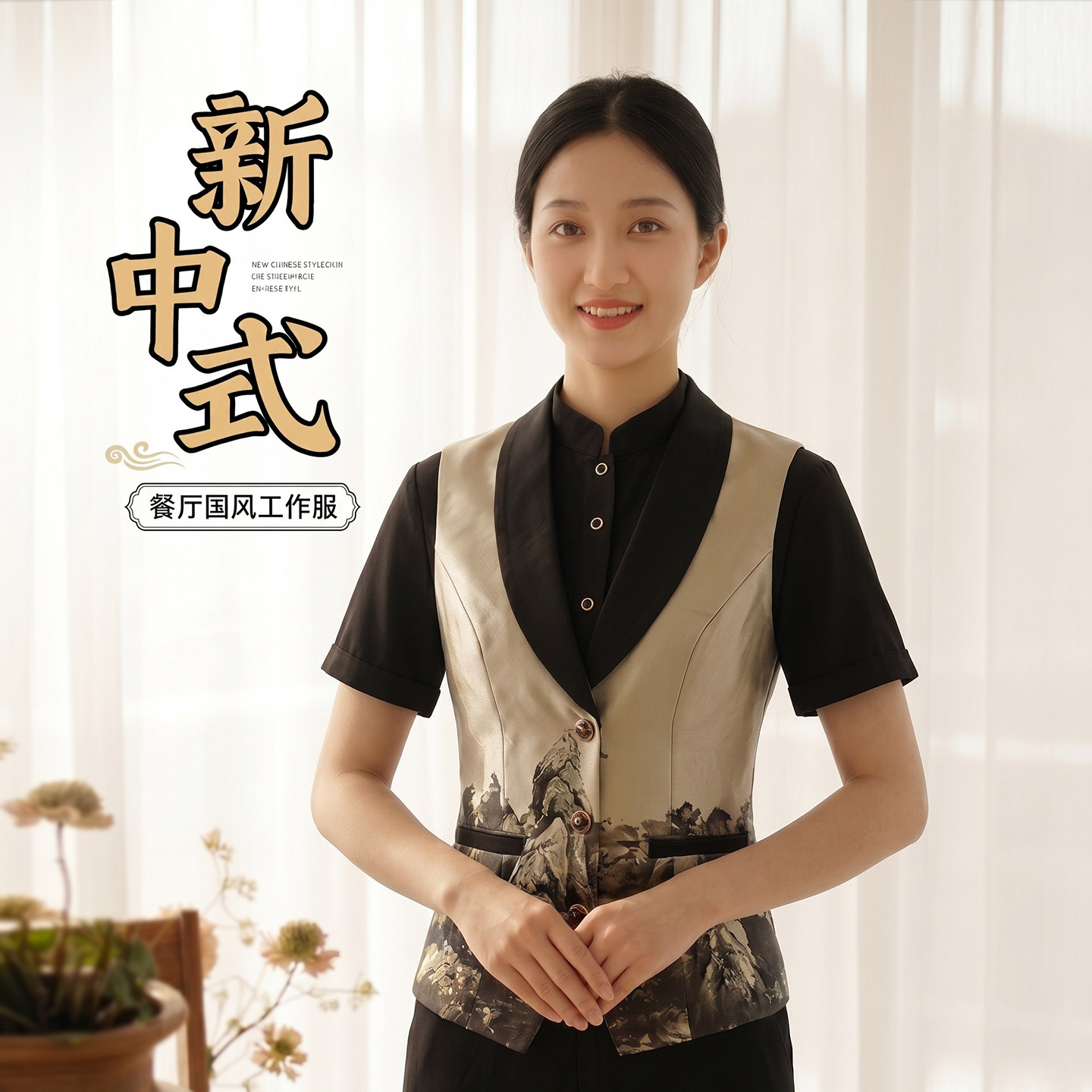 免费看样酒店服务员工作服短袖